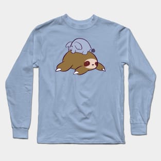 Big Sloth and Tiny Elephant Long Sleeve T-Shirt